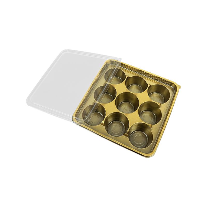 9-dutinová kruhová škatuľka na balenie PET cukroviniek