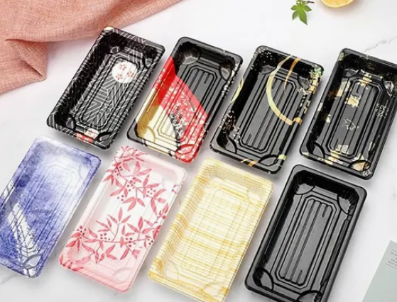 Jednorazový plastový podnos na sushi box 